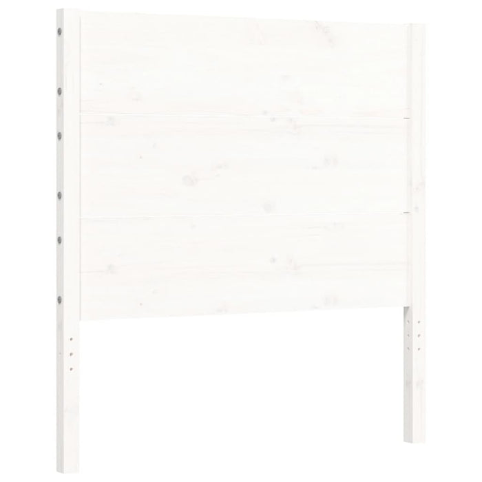 Massivholzbett mit Kopfteil Weiß 90x200 cm