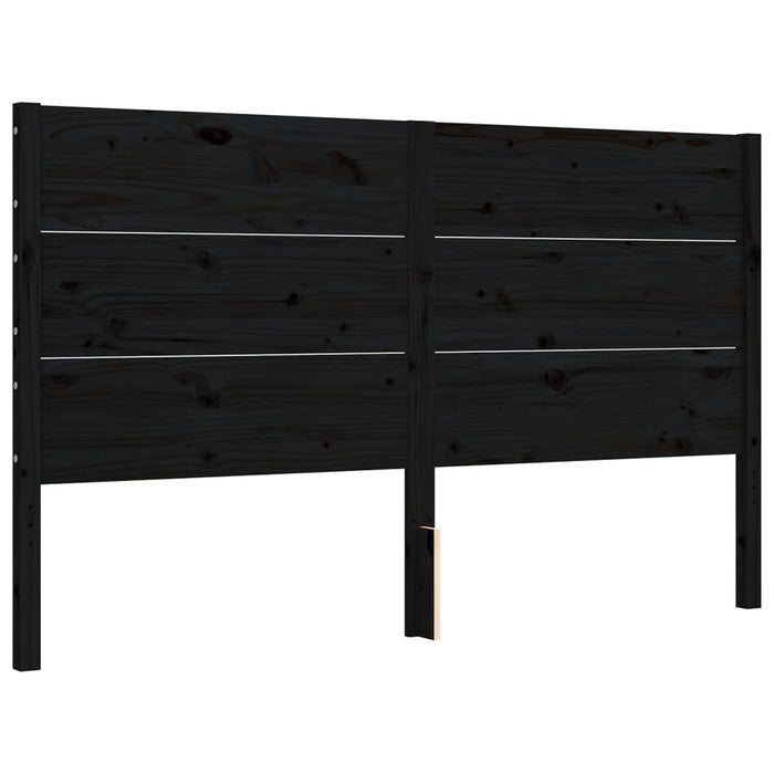 Massivholzbett mit Kopfteil Schwarz