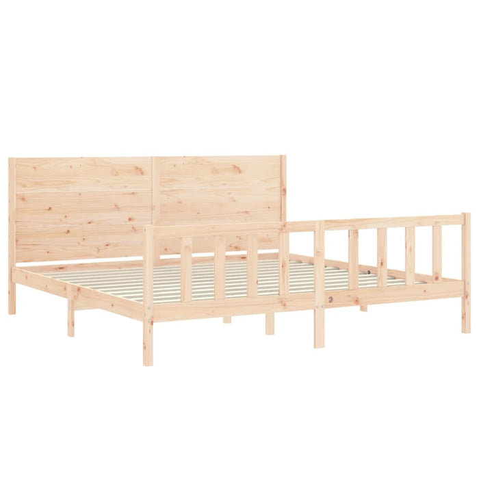 Massivholzbett mit Kopfteil 200x200 cm