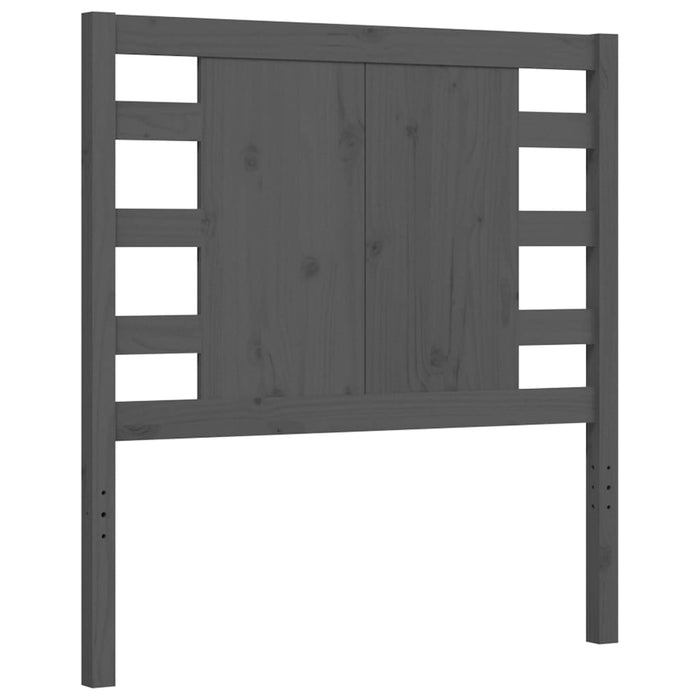 Massivholzbett mit Kopfteil Grau