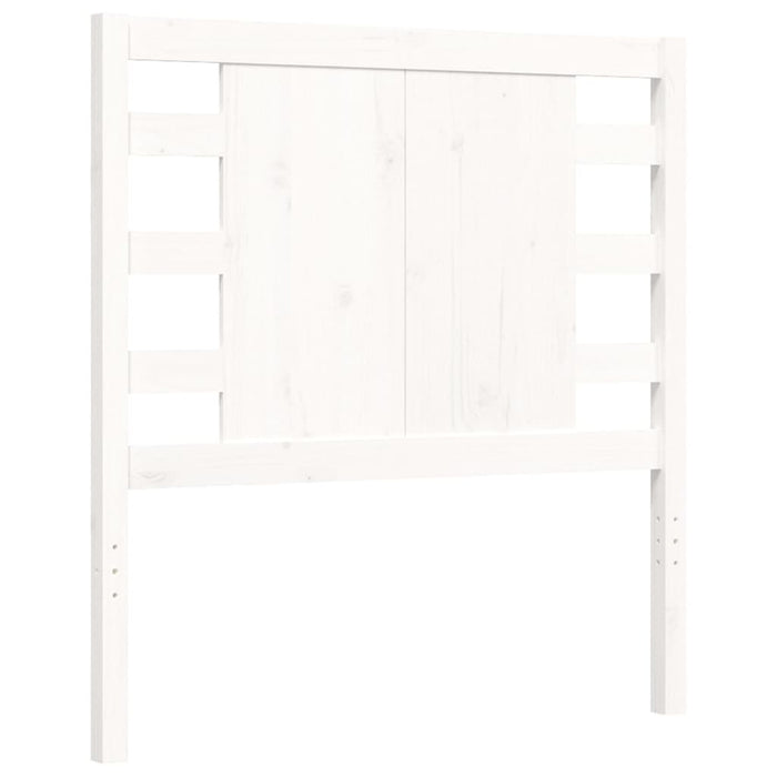 Massivholzbett mit Kopfteil Weiß 90x200 cm