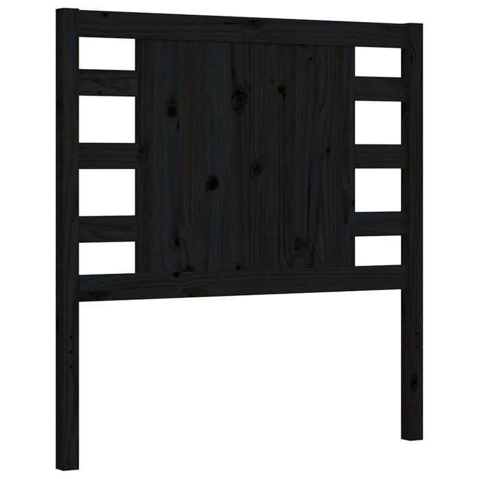 Massivholzbett mit Kopfteil Schwarz 100x200 cm