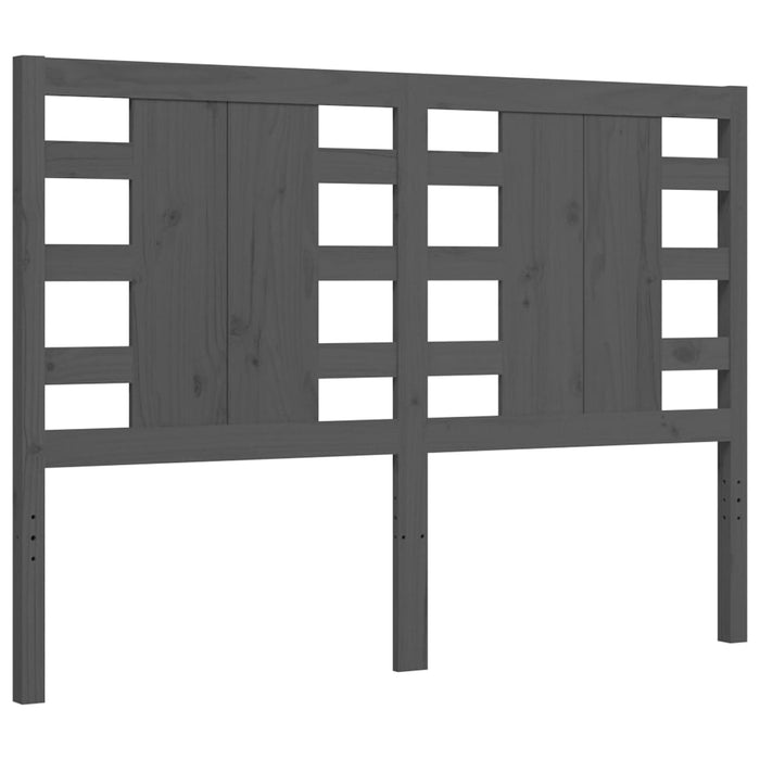 Massivholzbett mit Kopfteil Grau 120x200 cm