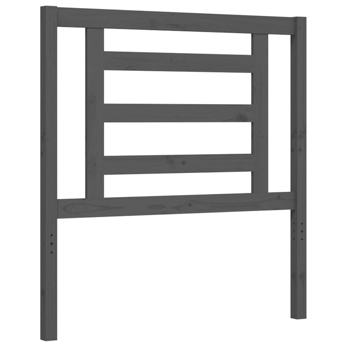 Massivholzbett mit Kopfteil Grau 100x200 cm