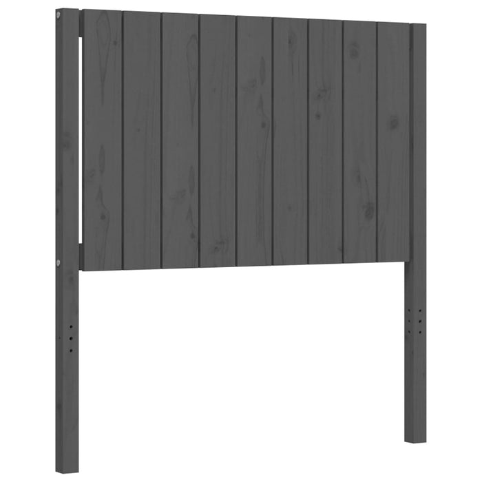 Massivholzbett mit Kopfteil Grau