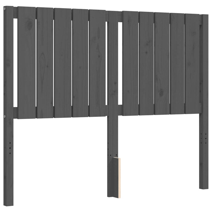 Massivholzbett mit Kopfteil Grau 120x200 cm