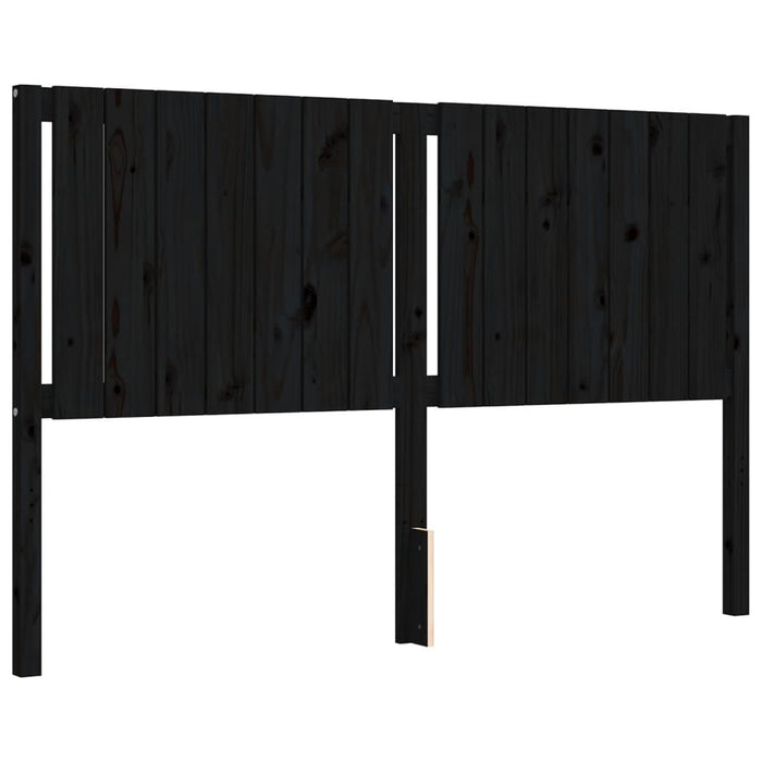 Massivholzbett mit Kopfteil Schwarz 160x200 cm