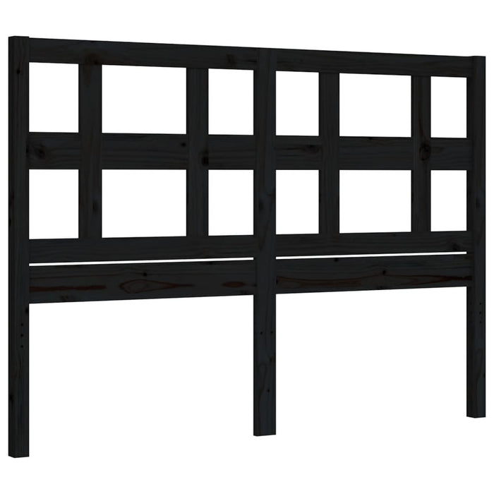 Massivholzbett mit Kopfteil Schwarz