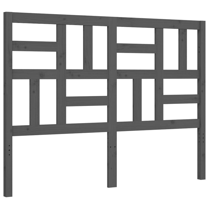Massivholzbett mit Kopfteil Grau 140x190 cm
