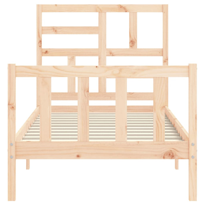 Massivholzbett mit Kopfteil 90x200 cm