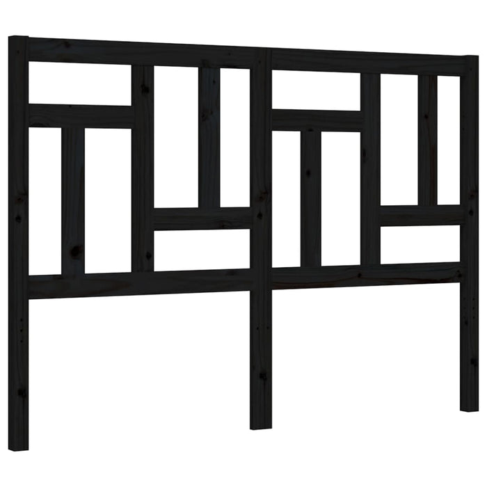 Massivholzbett mit Kopfteil Schwarz