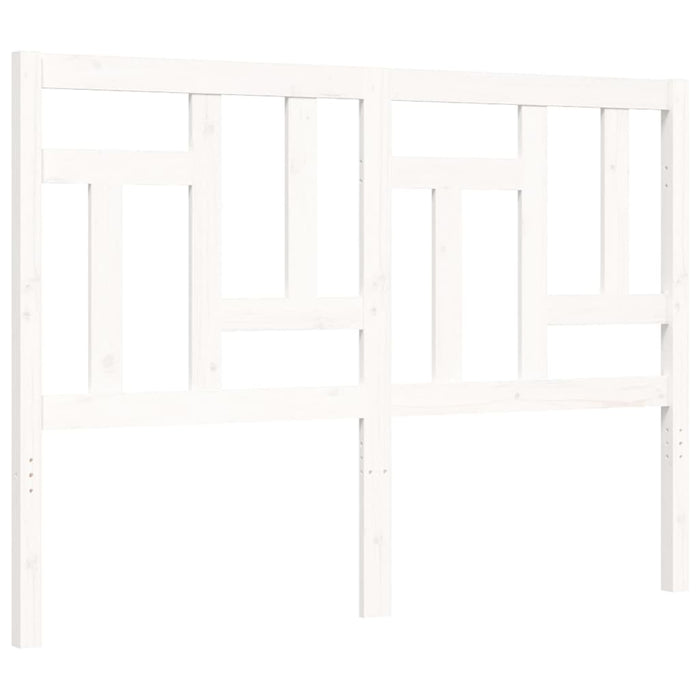 Massivholzbett mit Kopfteil Weiß 140x190 cm