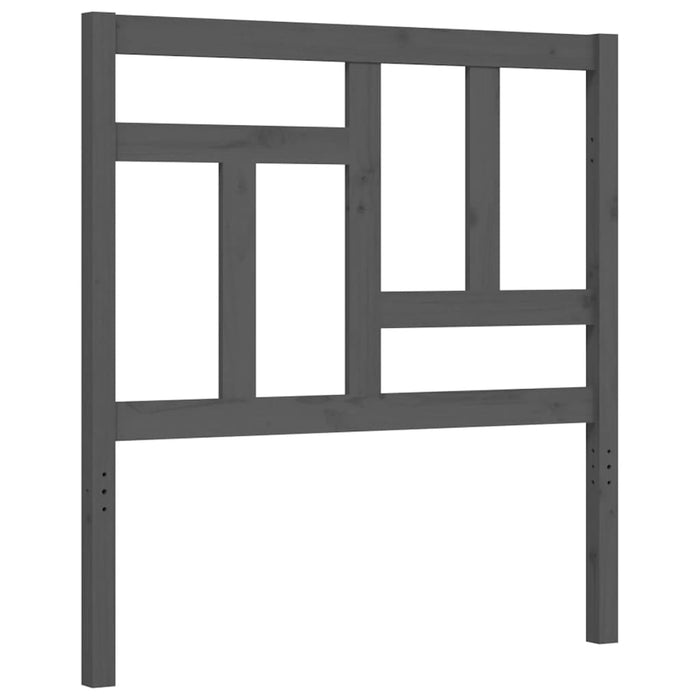 Massivholzbett mit Kopfteil Grau 100x200 cm