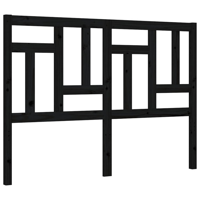 Massivholzbett mit Kopfteil Schwarz 140x200 cm