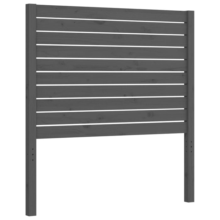 Massivholzbett mit Kopfteil Grau
