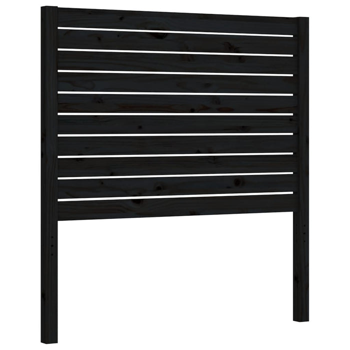 Massivholzbett mit Kopfteil Schwarz 100x200 cm