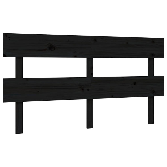 Massivholzbett mit Kopfteil Schwarz 160x200 cm