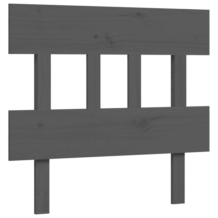 Massivholzbett mit Kopfteil Grau 90x200 cm