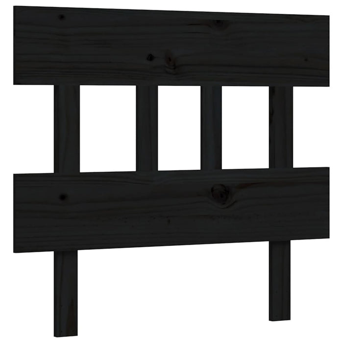 Massivholzbett mit Kopfteil Schwarz 90x200 cm