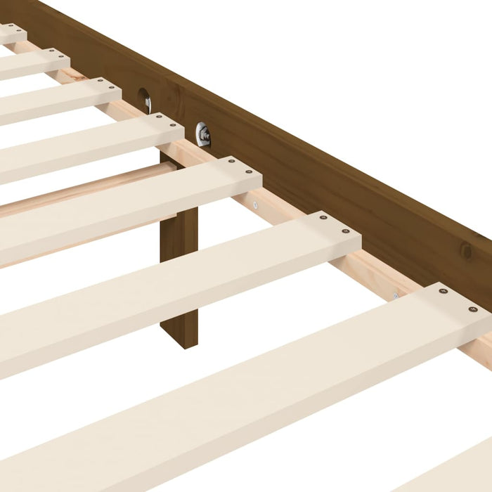 Massivholzbett mit Kopfteil Honigbraun 100x200 cm