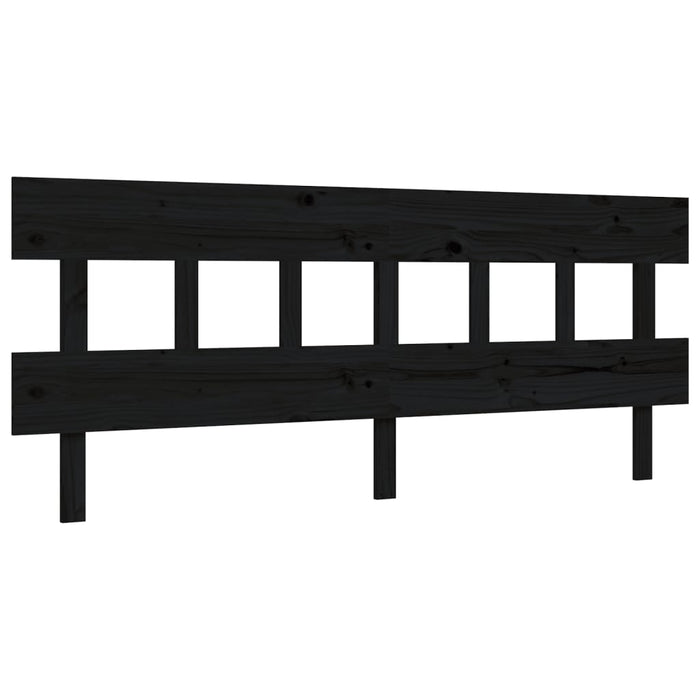 Massivholzbett mit Kopfteil Schwarz