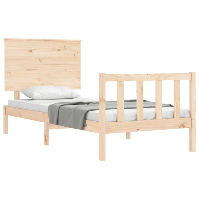 Massivholzbett mit Kopfteil 90x200 cm