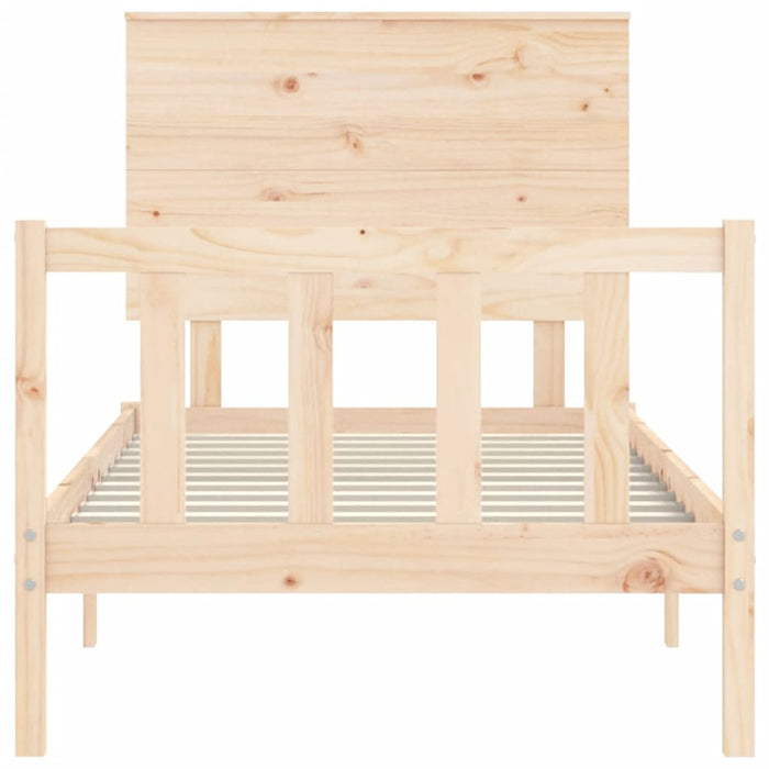 Massivholzbett mit Kopfteil 90x200 cm