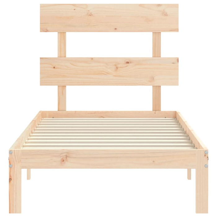 Massivholzbett mit Kopfteil 100x200 cm
