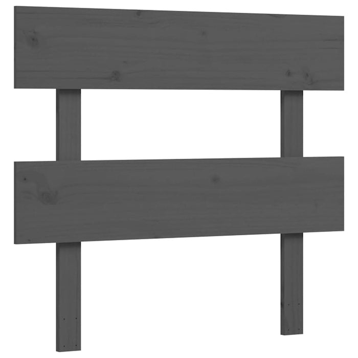 Massivholzbett mit Kopfteil Grau 100x200 cm