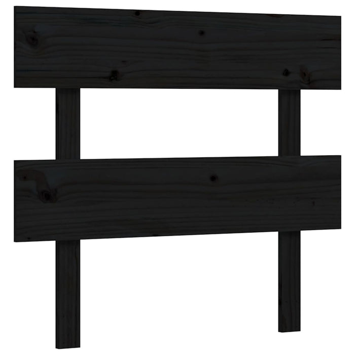 Massivholzbett mit Kopfteil Schwarz 100x200 cm