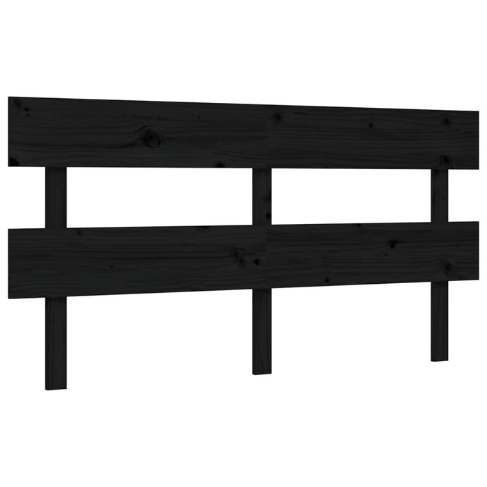 Massivholzbett mit Kopfteil Schwarz