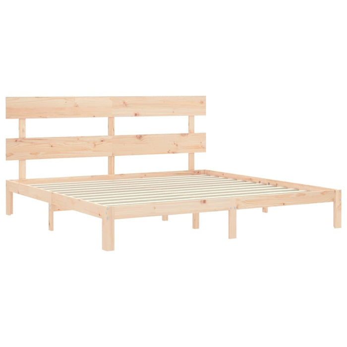 Massivholzbett mit Kopfteil 200x200 cm