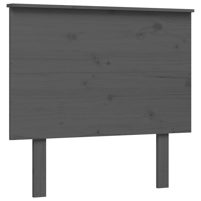 Massivholzbett mit Kopfteil Grau 100x200 cm