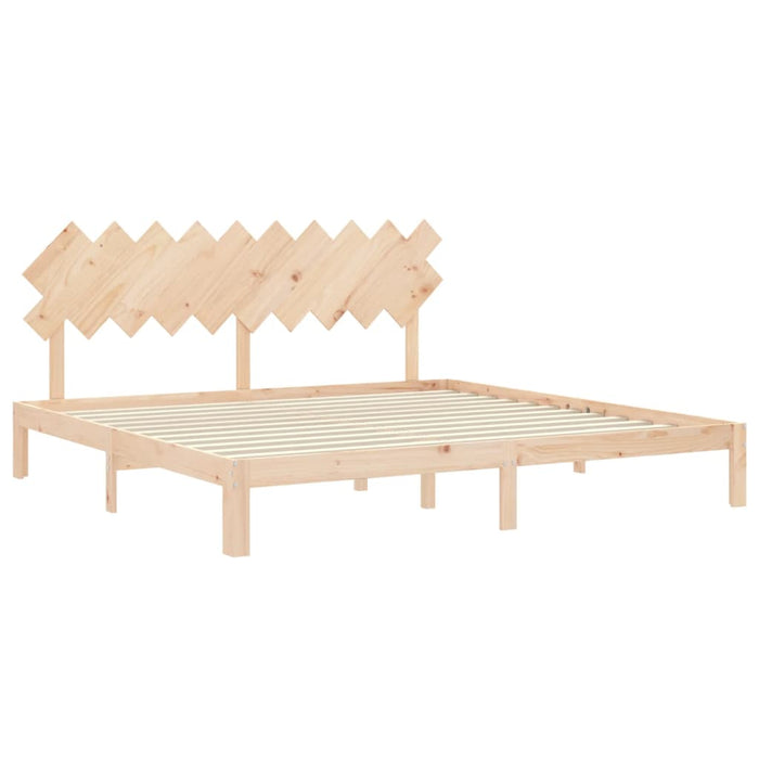 Massivholzbett mit Kopfteil 200x200 cm