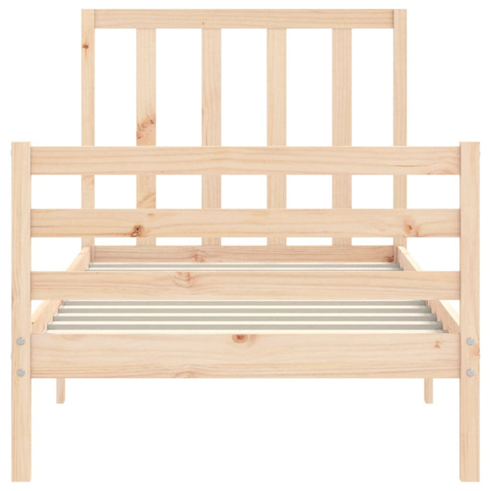 Massivholzbett mit Kopfteil 90x200 cm