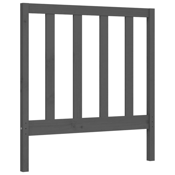 Massivholzbett mit Kopfteil Grau 100x200 cm