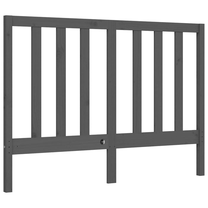 Massivholzbett mit Kopfteil Grau 120x200 cm