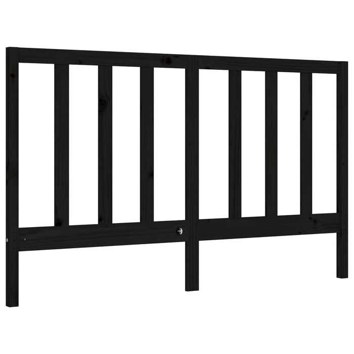 Massivholzbett mit Kopfteil Schwarz