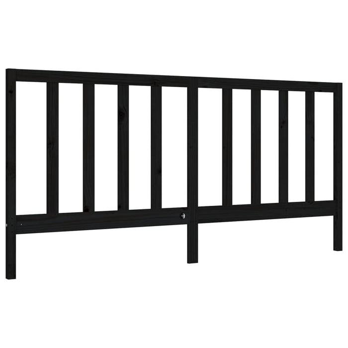 Massivholzbett mit Kopfteil Schwarz