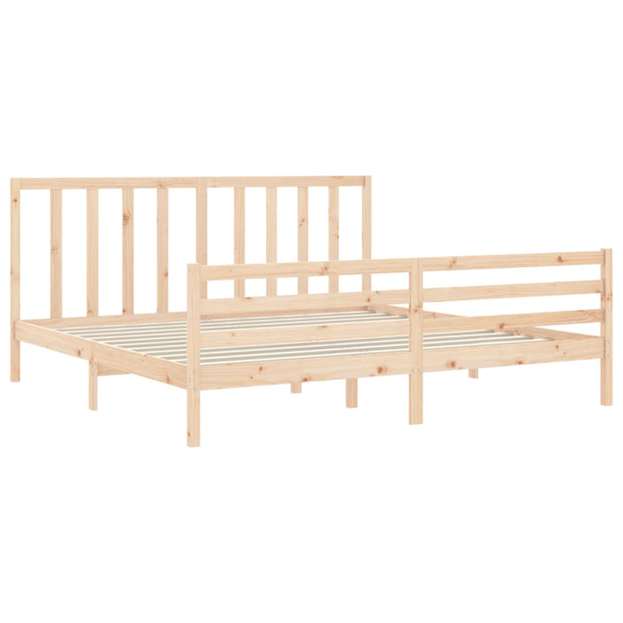 Massivholzbett mit Kopfteil 200x200 cm