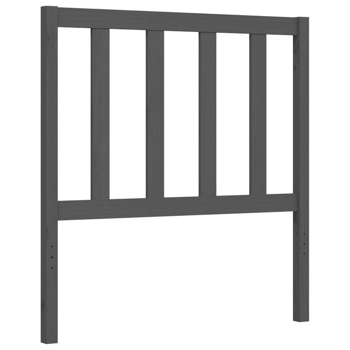 Massivholzbett mit Kopfteil Grau 90x200 cm