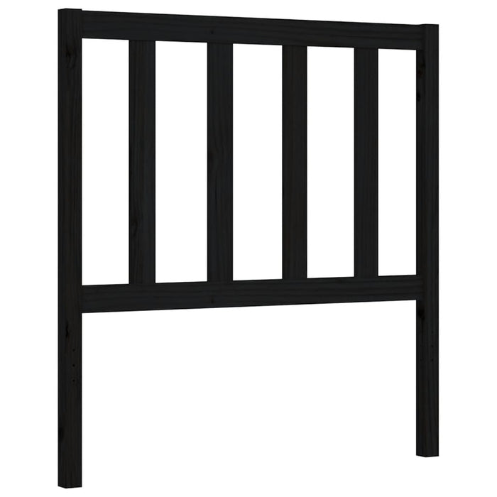 Massivholzbett mit Kopfteil Schwarz 100x200 cm