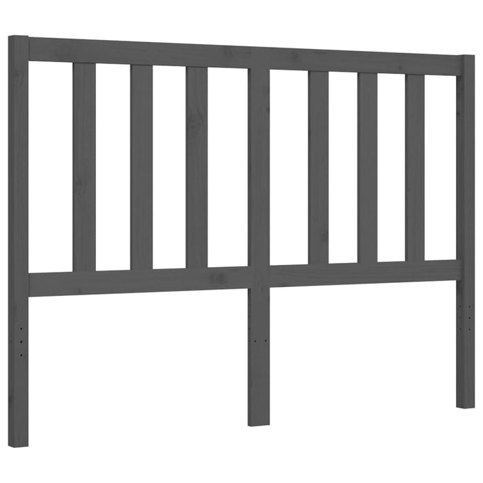 Massivholzbett mit Kopfteil Grau 140x200 cm