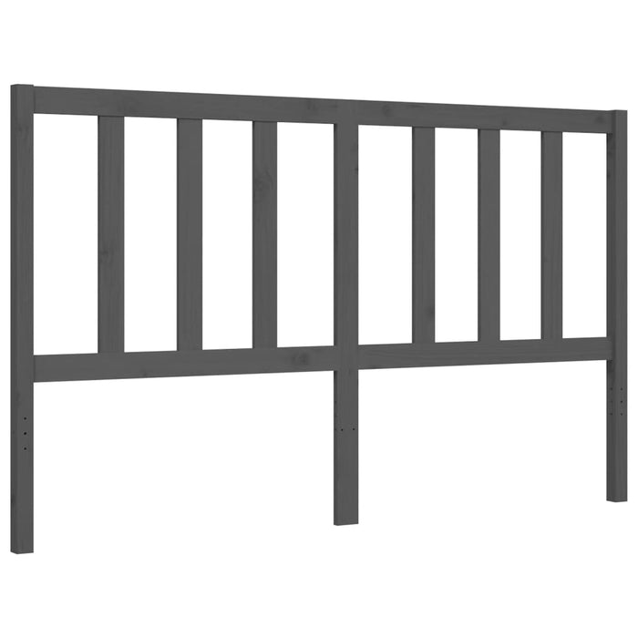 Massivholzbett mit Kopfteil Grau