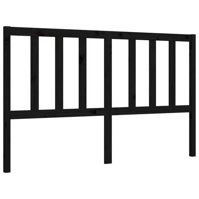 Massivholzbett mit Kopfteil Schwarz