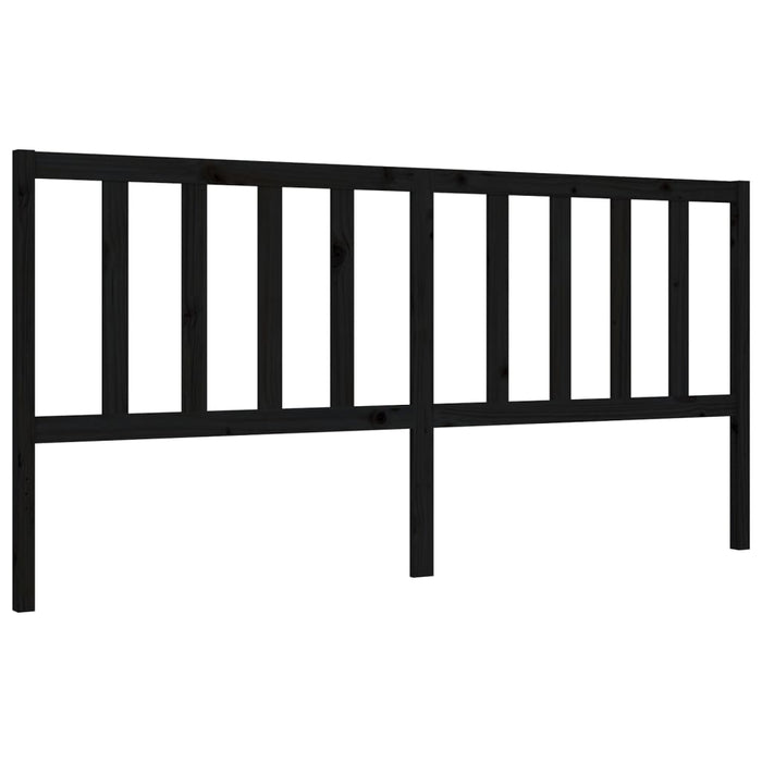 Massivholzbett mit Kopfteil Schwarz