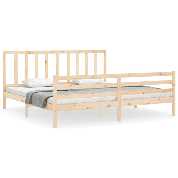 Massivholzbett mit Kopfteil 200x200 cm