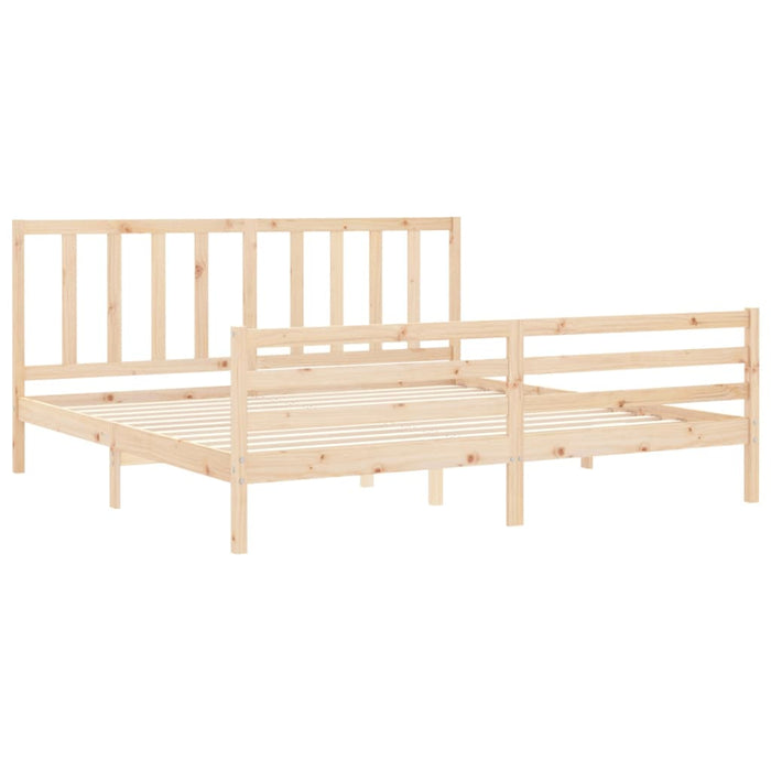 Massivholzbett mit Kopfteil 200x200 cm