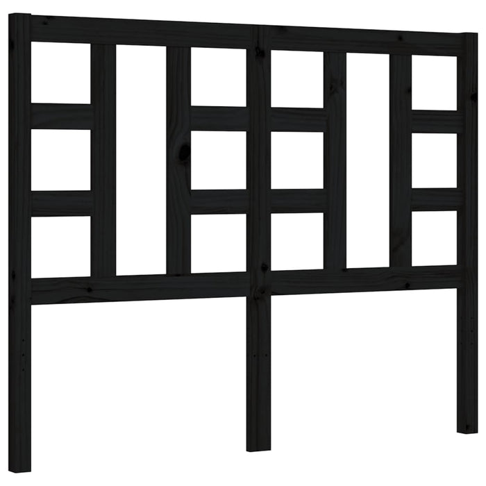 Massivholzbett mit Kopfteil Schwarz
