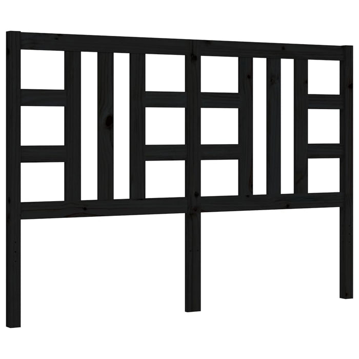 Massivholzbett mit Kopfteil Schwarz
